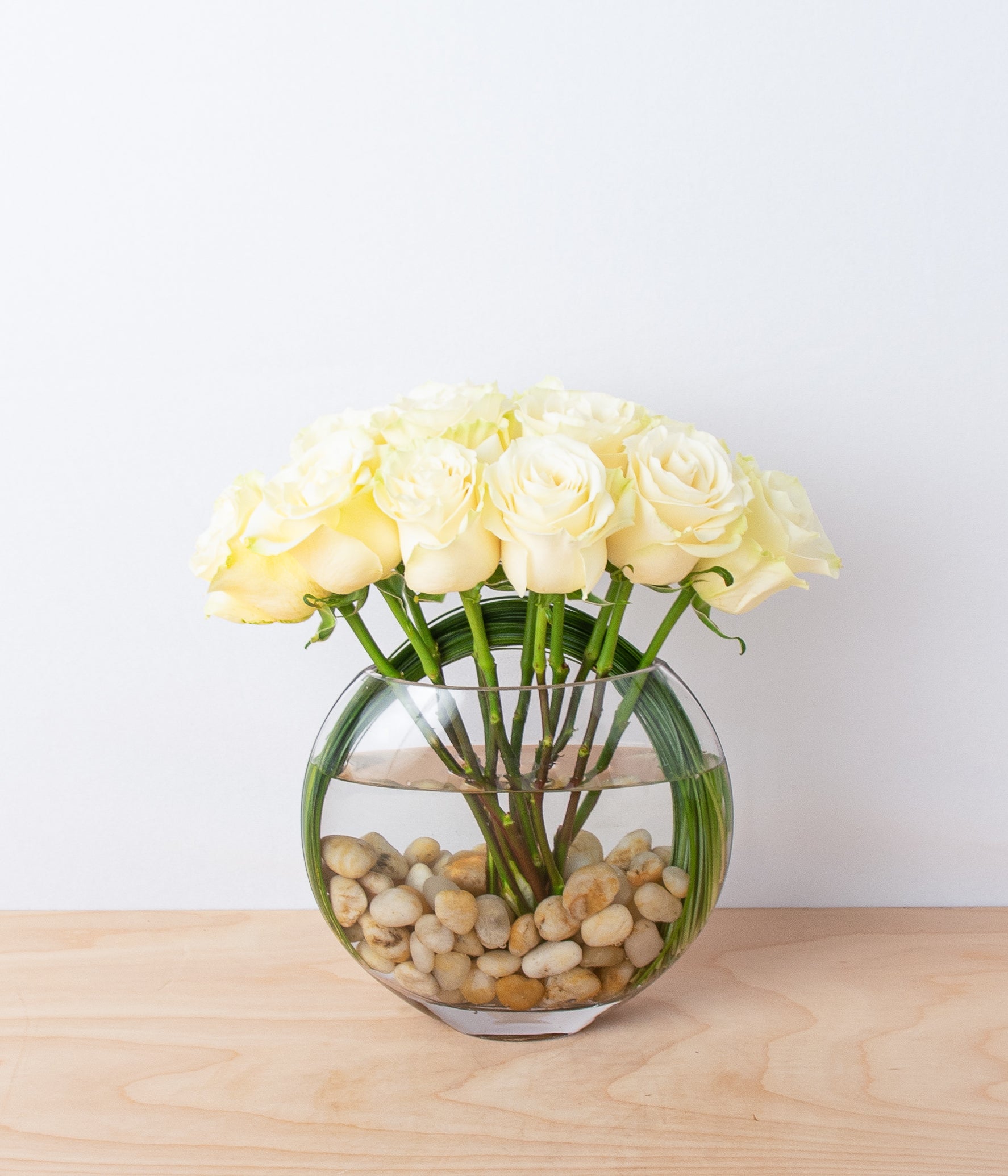 Glass Mug | White Flowers