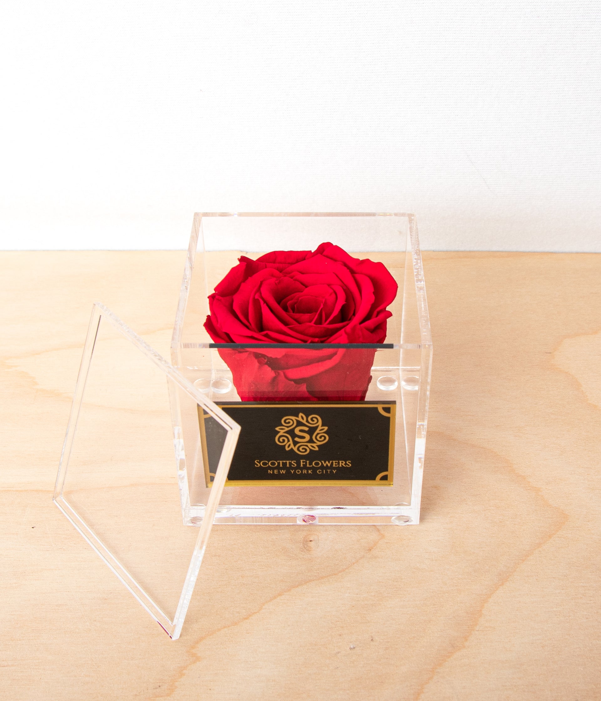 I LOVE U Acrylic Box of Red Roses - 2 Dozen Roses!